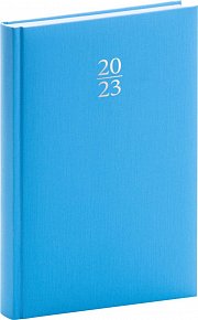 Diář 2023: Capys - světle modrý, denní, 15 × 21 cm