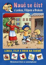 Lenka, Filip a Brok na farmě - Obrázkové čtení se samolepkami