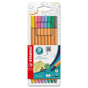 Popisovač STABILO point liner 88 sada 8 ks "Pastel"