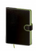 Zápisník - Flip-B6 černo/zelená, tečkovaný