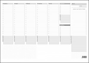 Stolní plánovač A3 2025 týdenní mapa