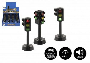 Semafor plastový na baterie se světlem se zvukem 12cm