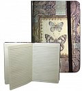 Zápisník s gumičkou A5 145x210 mm zlatý s 2 motýli D