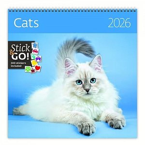 Kalendář 2026 - Cats - se samolepkami