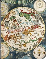 Zápisník - Celestial Planisphere**dont or, midi 120x170