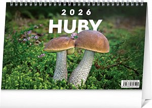 NOTIQUE Stolový kalendár Huby 2026, 23,1 x 14,5 cm