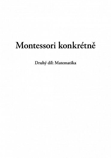 Náhled Montessori konkrétně 2 - Matematika