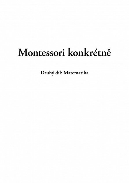 Náhled Montessori konkrétně 2 - Matematika
