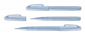 Popisovač Pentel Brush Sign Pen - šedomodrý