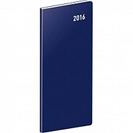 Diář 2016 - Modrý - kapesní plánovací měsíční PVC,  8 x 18 cm