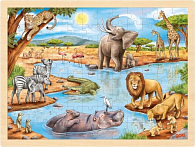 Dřevěné puzzle Africká savana 96 dílků