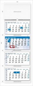 Kalendář nástěnný 2017 - Čtyřměsíční modrý