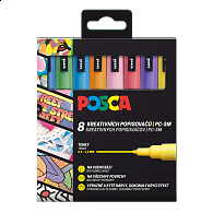 Posca sada popisovačů PC-3M, 0,9 - 1,3 mm, třpytivé barvy (8 ks)