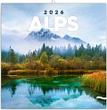 NOTIQUE Poznámkový kalendář Alpy 2026, 30 x 30 cm