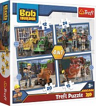 Trefl Puzzle Bořek stavitel - Pracovní den 4v1 (12,15,20,24 dílků)