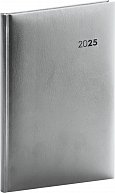 NOTIQUE Týdenní diář Balacron 2025, stříbrný, 15 x 21 cm