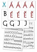 Comenia Script: Písmena k vystřihování