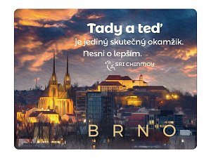 Magnet na lednici Brno "Tady a teď je jediný skutečný okamžik. Nesni o lepším"