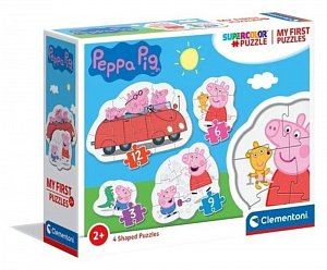 Puzzle Prasátko Peppa 4v1 (3,6,9,12 dílků)