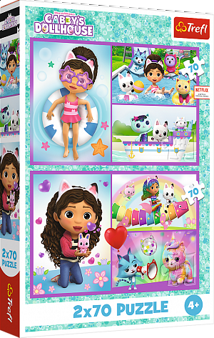 Puzzle Gábinin kouzelný domek: Bav se s Gabby 2x70 dílků