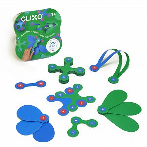 CLIXO Itsy Green & Blue - magnetická stavebnice 18 kusů