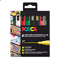 Posca sada popisovačů PC-3M, CHRISTMAS, 0,9 - 1,3 mm, mix vánočních barev (8 ks)