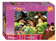 Puzzle 80 Máša a Medvěd - Na zahradě