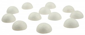 Dílky z polystyrenu - pralinky polokoule 2,5 x1,5 cm (12 ks)