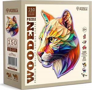 Dřevěné puzzle Barevná puma 150 dílků