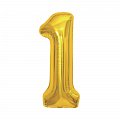 Balónek fóliový 85 cm zlatý číslo 1