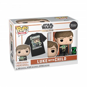 Funko POP & Tee: Star Wars Mandalorian - Luke with Child (velikost L)