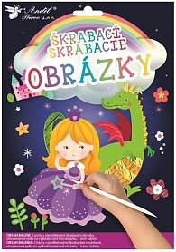 Vyškrabávací obrázky - Princezna 16,5 x 21 cm (2 ks)