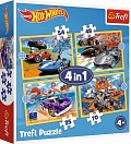 Puzzle Autíčka Hot Wheels 4v1 (35,48,54,70 dílků)