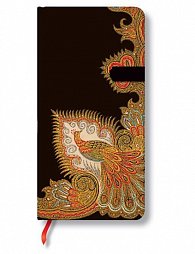 Zápisník Paperblanks - Swirling Peacock Ebony, slim 90x180