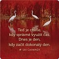 Korkový podtácek s citátem "Teď je chvíle, kdy správně využít čas. Dnes je den, kdy začít dokonalý den"