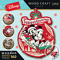 Puzzle Wood Craft Origin Vánoční dobrodružství Mickeyho a Minnie 160 dílků