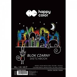 Happy Color Skicák se spirálou - černý A4, 1.  vydání