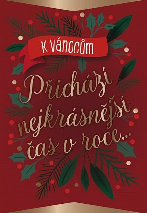 Vínové přání se zlatým textem
