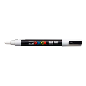 Posca popisovač PC-3M, 0,9 - 1,3 mm, bílá (1)