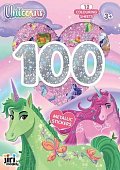 100 metalických samolepek s omalovánkovými listy Jednorožci