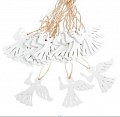 Závěsný dřevěný anděl - bílý 18 ks