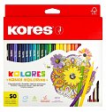 Kores Trojhranné pastelky KOLORES Mandalas pro antistresové omalovánky 3 mm  50 barev