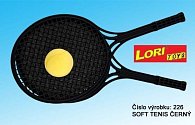Soft tenis plast černý 53cm+míček  v síťce
