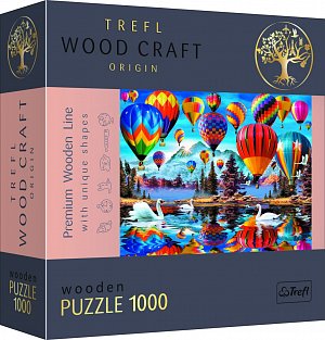 Trefl Wood Craft Origin Puzzle Barevné balóny 1000 dílků