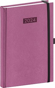 Diář 2024: Diario - růžový, denní, 15 × 21 cm