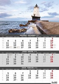 Kalendář nástěnný 2018 - 3měsíční/Pobřeží
