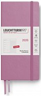Weekly Planner & Notebook 2026 Wallet (B6+ x A6) Dusty Rose - tečkovaný