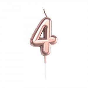 Svíčka dortová rose gold 5 cm číslo 4