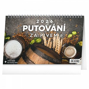 Kalendář 2026 stolní: Putování za pivem, 23,1 x 14,5 cm
