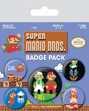 Sada odznaků Super Mario Bross